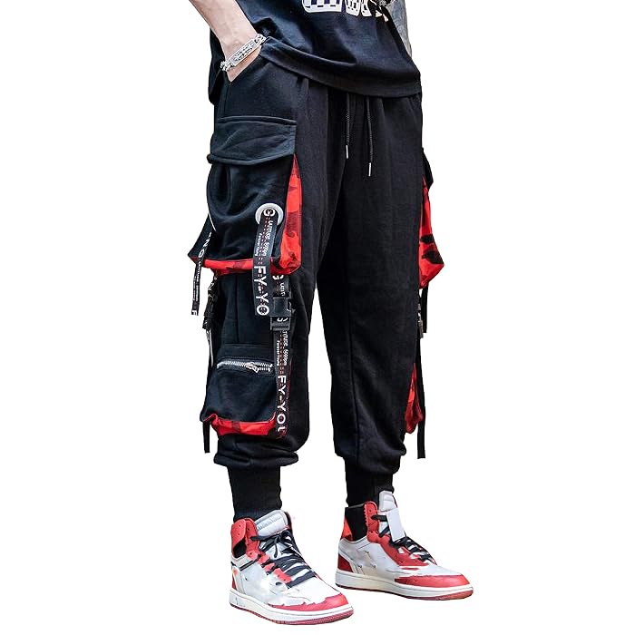 mokewen men's elastic waist drawstring jogger sport harem pants