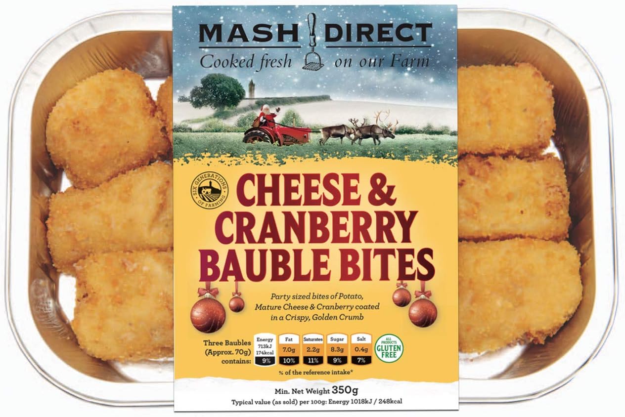 Mash Direct Cheese and Cranberry Bauble Bites, 350g Amazon.co.uk Grocery