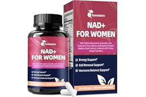 Femmetra NAD Supplements for Women - NAD+ Resveratrol Supplement with Cranberry & DIM for Hormone Balance, Cellular Energy & Anti-Aging - 14-in-1 Formula for Renewal - 120 Capsules
