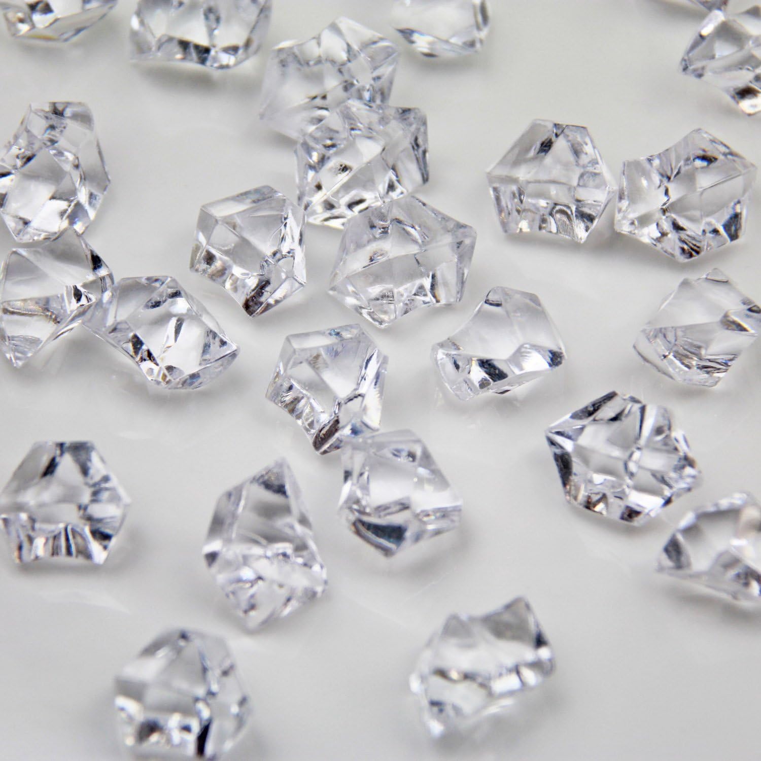 Vase Fillers - WELMATCH Clear Acrylic Ice Rock Crystals Treasure Gems for Table Scatters, Vase Fillers, Wedding, Banquet, Party, Event, Birthday Decoration (Clear, 1000)