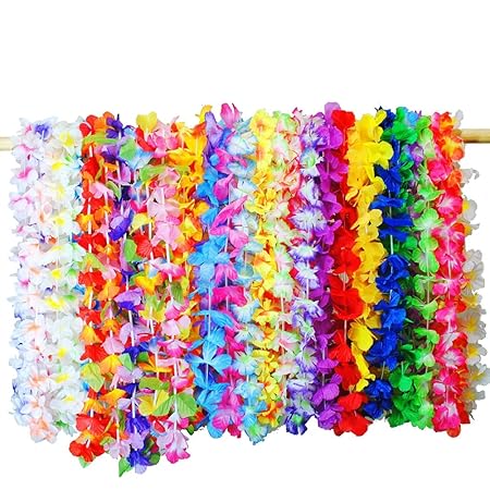 gaeruite Bunte Hawaiische Gewebe-Blumen-Girlande, 36 Farben Partei-Blumen-Kranz Emulational Blumen-Kranz, Gewebe-Blumen-Girla