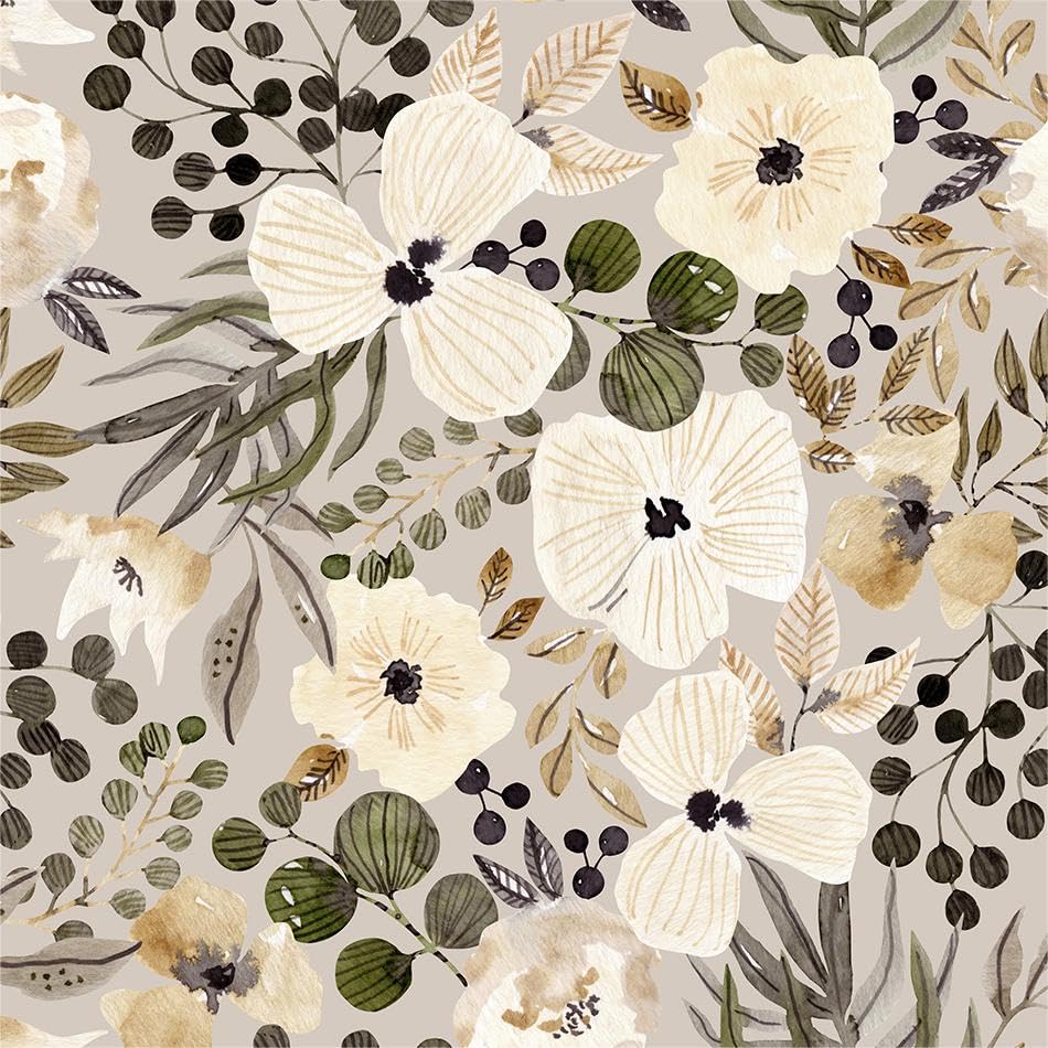 Photo 1 of VistaPalette 18"x236" Boho Cream/Brown Daisy Flower Peel and Stick Self Adhesive Wallpaper Removable Contact Paper Stick on Easy Peel Off Wall Paper for Kitchen Bedroom Bathroom Renter
