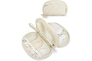 BAGSMART Travel Cord Organizer Electronics Organizer Travel Case, Double Layers Puffer Cable Organizer Bag Travel Essentials 