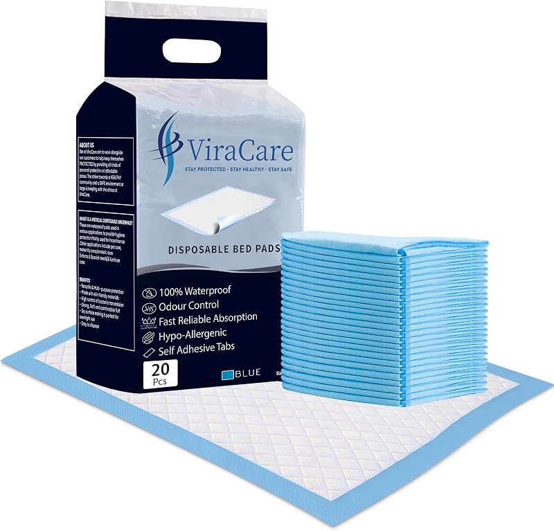 ViraCare 20 x Incontinence Bed Pads 60 x 90 cm Disposable Bed Mats