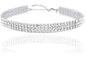 CCBFY Layered Chain Necklace Shark Tooth Design Tassel White Rhinestone Choker Necklaces for Women Fashion