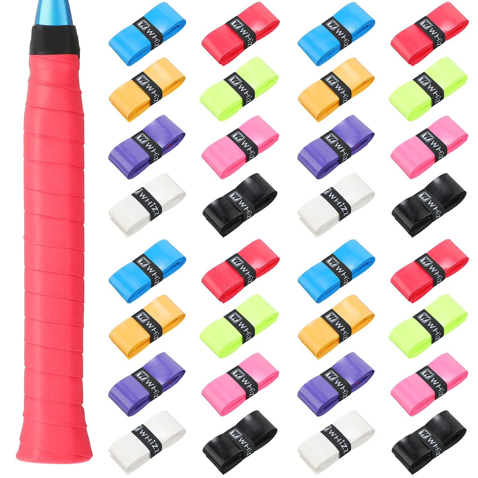 Photo 1 of Jerify 24 Pieces Tennis Racket Grip Tape, Precut Badminton Racket Overgrips Tape with Velvety Comfort for Anti Slip and Absorbent Grip(Assorted Colors,Classic Style)