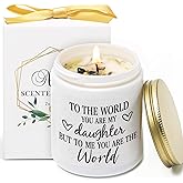 Daughter Christmas Gifts from Mom, You are My World Candle Gifts, Unique Daughter Gift from Mom, Lavender Scented Candle, Mothers Day Graduation Back to School Wedding Bridal Shower Gift