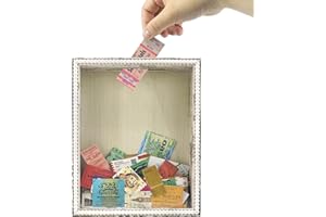 Hodeframe 8x10 Shadow Box Frame with Slot, HD Glass Window and Unique Beads Door - Large 4" Slot on Top of Frame - Memory Box for Pictures,Memorabilia,Medals,Collections Gift White