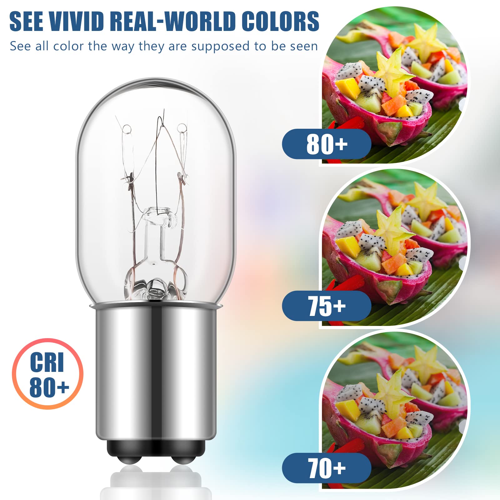 Mudder 3 Pieces Sewing Machine Light Bulb Incandescent Bulb Compatible with Push-in Base, 15 W, 120 V