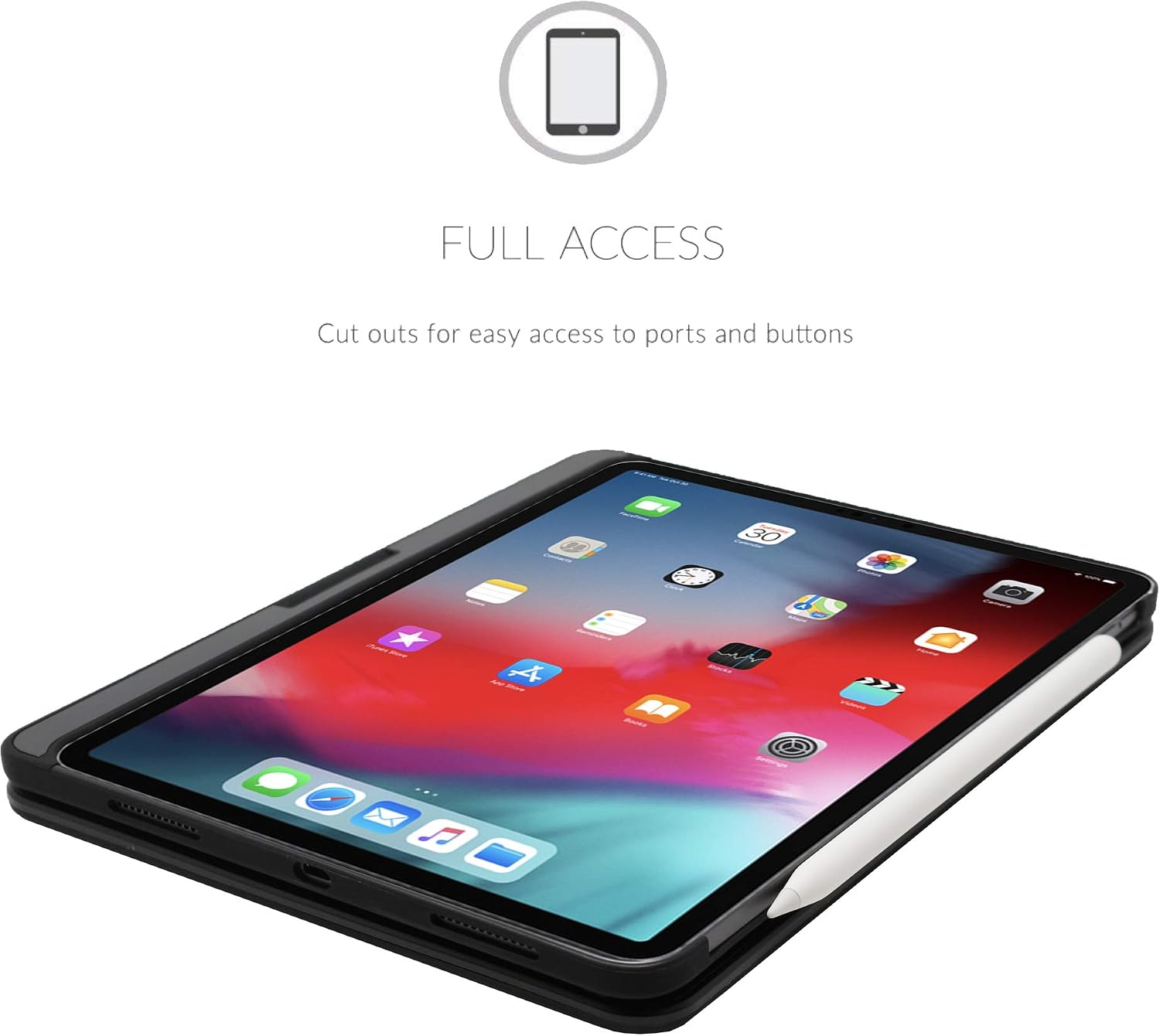 Snugg iPad Air 4 (2020) / iPad Pro 11 Keyboard, Wireless Backlit Bluetooth Keyboard with Touchpad Case Cover 360° degree Rotatable Keyboard for Apple iPad Air 4 (2020) - Black - Image 5