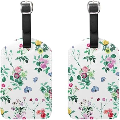 floral luggage tag