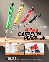 Nicpro 4 Pack Carpenter Pencils with Sharpener 52 Refills Case Marking Pencils view 2