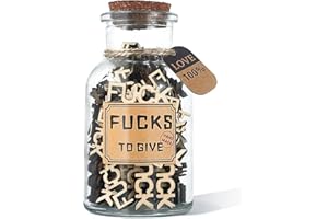 WINUSD 7Oz Fucks to Give, Jar of Fucks Gift Jar, Fuck Wooden Cutouts Letter Piece, Funny Swear Jar, Funny Gifts, Christmas Birthday Valentines Day Gifts for Men, Gag Gift, Small Gift, Desk Decor