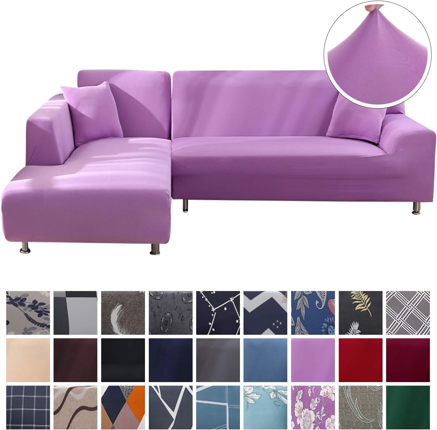 Copridivano con Penisola Elasticizzato Chaise Longue Copridivano