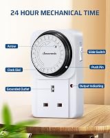 DEWENWILS Timer Plug Socket UK 24 Hour 3 Pack Energy Saving Plug Timer view 4
