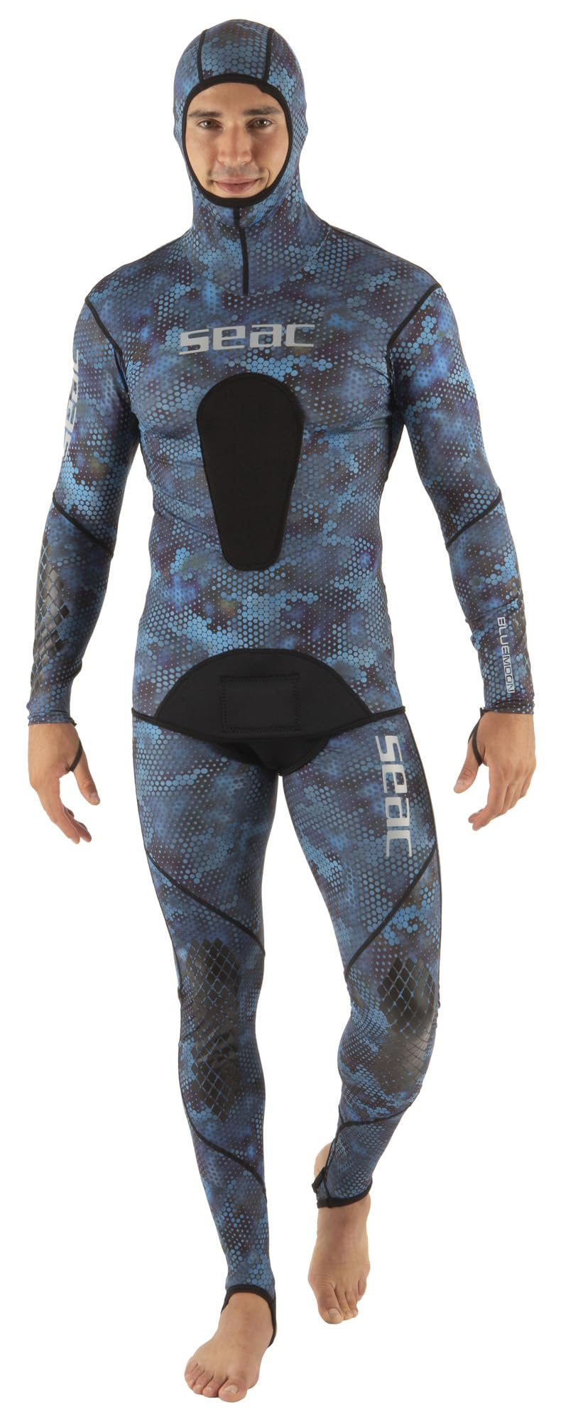 SEAC Blue Moon, Diving and Apnea Rash Guard, Two Piece, Camouflage Blue
