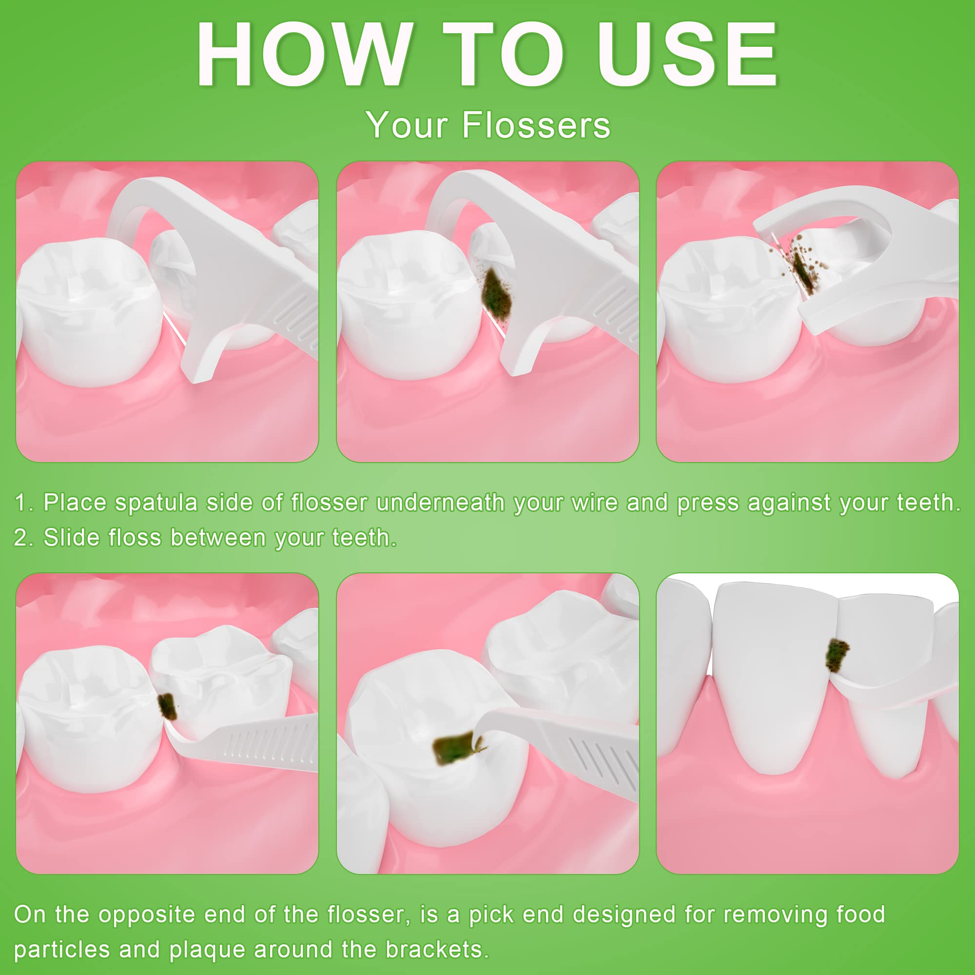 Zahnseide Stick 200 Stück 3X Zahnreinigung,Speziell für Backenzähne Sauber,Einfach Zahnreinigung für engen Zahnzwischenräume problemlos nutzen kann,die zwischenräume sauber und das Zahnfleisch gesund. 6