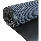 GOOFCXO 3'x16.4' Outdoor Runner Floor Mat Double Stripes Hallway Runner Rug Non-Slip Commercial Carpet Runner Entrance Mat for Indoor Entryway Balcony Kitchen Garage (Grey, 3 x 16.4 feet)