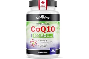 CoQ10 Supplement | Ultra Strength 400MG Per Daily Dose | Migraine, Headache & Heart Health Support | Coenzyme Q10 to Reduce M