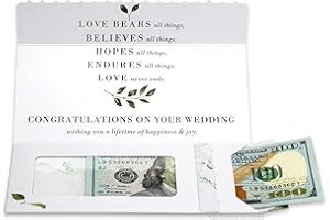 ZipGifts Wedding Card | Zip-Open Money Holder w/Clear Plastic Window for Cash, Check, & Gift Card (Love is Patient)