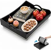ELFULLY Lap Tray with Detachable Cushion, 16" x 12.5" Bamboo TV Bed Trays Table, Serving Tray with Handle for Adults Elderly Eating Food Breakfast Dinner in Recliner Couch Car