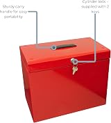 Cathedral Products A4 Steel File Box with Starter Pack of 5 Suspension Files Red view 4