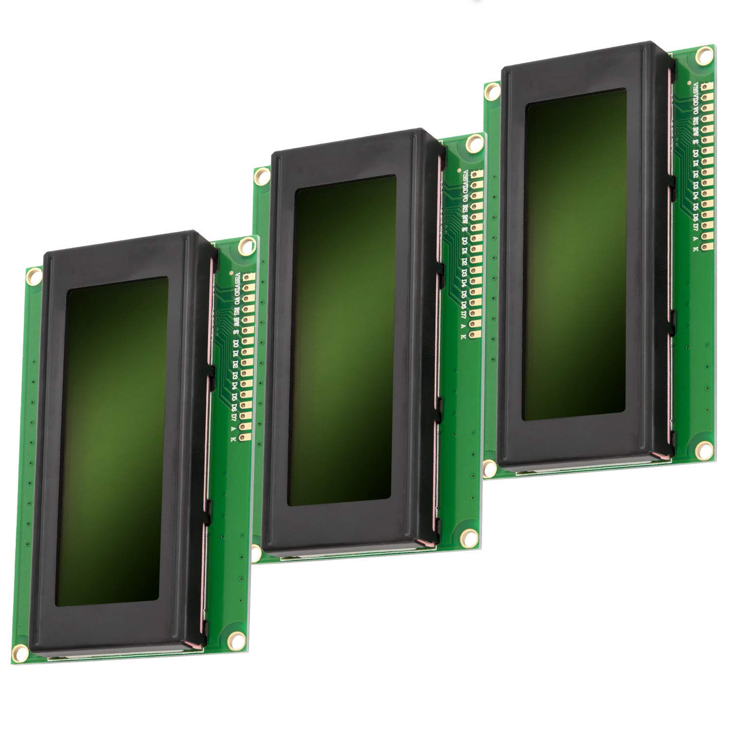 AZDelivery Compatible with HD44780 2004 4x20 Serial LCD Black Character Green Backlight Display Board 3.3V 5V Compatible with Arduino and Raspberry Pi Including E-book! (Pack of 3)