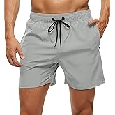 Tyhengta Men's Swim Trunks Quick Dry Beach Shorts with Zipper Pockets and Mesh Lining