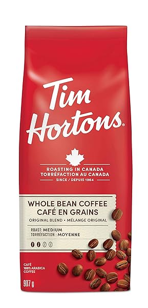 TIM HORTONS WHOLE BEAN COFFEE, 907G (2LB) BAG {IMPORTED FROM CANADA}