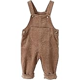 Happy Cherry Infant Baby Boy Girl Corduroy Overalls Romper Adjustable Button Suspender Big Pants Plain Romper Outfit Clothes