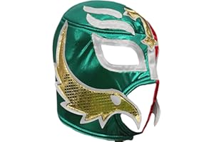Del Mex Lucha Libre Adult Luchador Mexican Wrestling Mask Costume (Rey Mysterio (Green/Red))