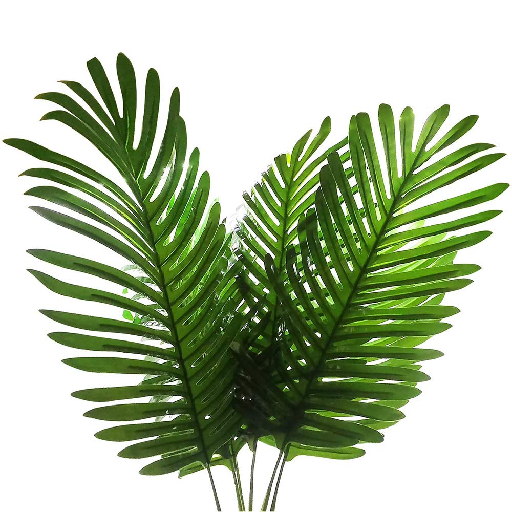Shiwaki 5PCS Artificial Plants Leaves Decorations Fake Large Tropical Palm Tree Imitation Ferns Plants for Home Kitchen Party Flower Arrangement Wedding Decorations