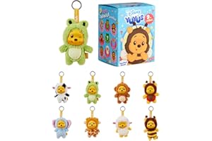 Simba Disney YuYus Winnie The Pooh - Plush Vinyl Charms Bag Charm Style 9 Animal Blind Box Designs Such as Cow or Bee Carabin
