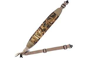 HUNTPAL Stalker Sling Two Point Gun Shotgun Rifle Sling with Removable Swivels, Neoprene Padded Length Adjustable Universal Shoulder Hunting Gun Strap