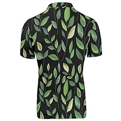 HUGS IDEA Green Leaves Print Button Down T-Shirt