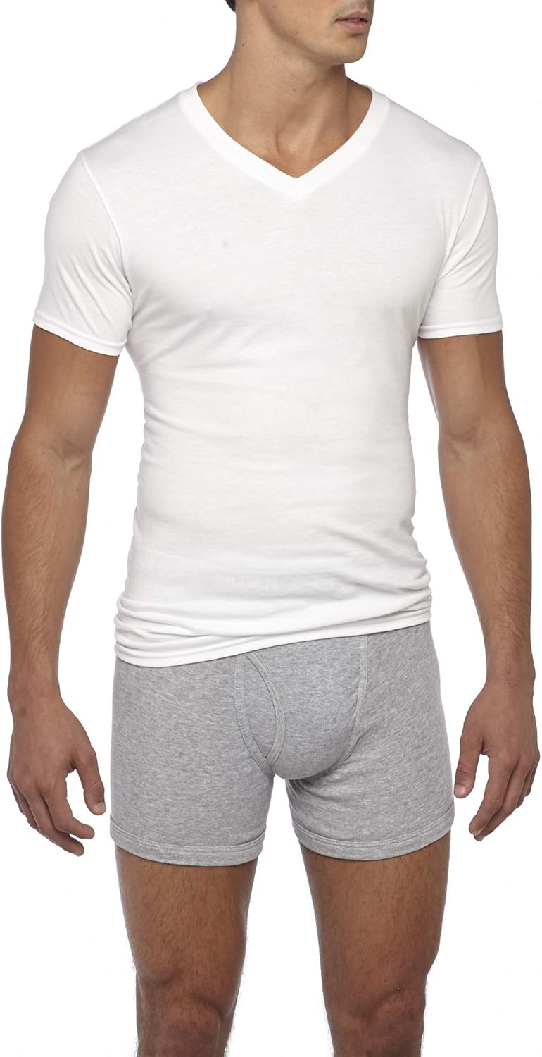 Gildan Men's V-Neck T-Shirts Multipack at  Men’s Clothing store
