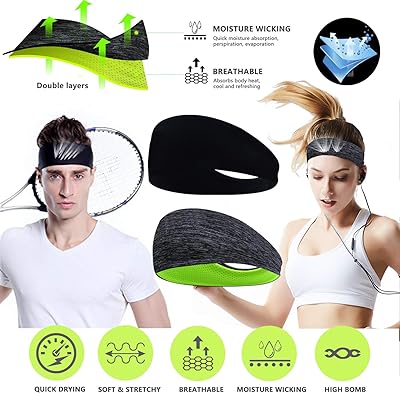 Buy Headbands For Men Women Sweat Bands Headbands Men Women 2packs Mens Headband Sports Headband For Running Fitness Yoga Workout Gym Performance Stretch Moisture Wicking With Head Bands Sweatband Online In Indonesia B07vj5p3ds