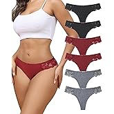 LEVAO G String Thongs for Women Cotton Panties Sexy Lace T-back Comfy Underwear Multipack S-XL