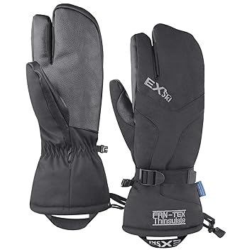 EXski Winter Handschuhe Warm Wasserdicht Skihandschuhe 3 Finger Fäustlinge Herren Damen Snowboard Schneemobil