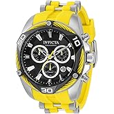 Invicta Men's Bolt 50mm Stainless Steel, Silicone Quartz Chronograph Watch, Yellow (Model: 31313)