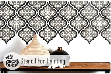 Amazon Com Temara 3 Layer Tile Furniture Wall Floor Stencil For
