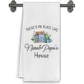 Elefeltclave Grandparent Gifts Kitchen Towels, Nana and Papa House Decorative Dish Towel, Grandma and Grandpa Gifts Tea Towels, 24 X 16 Inch