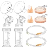 Maymom Pump Parts Compatible with Medela Symphony, 24mm Flange (Detachable Shield and Connector) Not Original Medela Symphony Replacement Pump Parts 45mL-Bottle Tube Cap Membrane Valve
