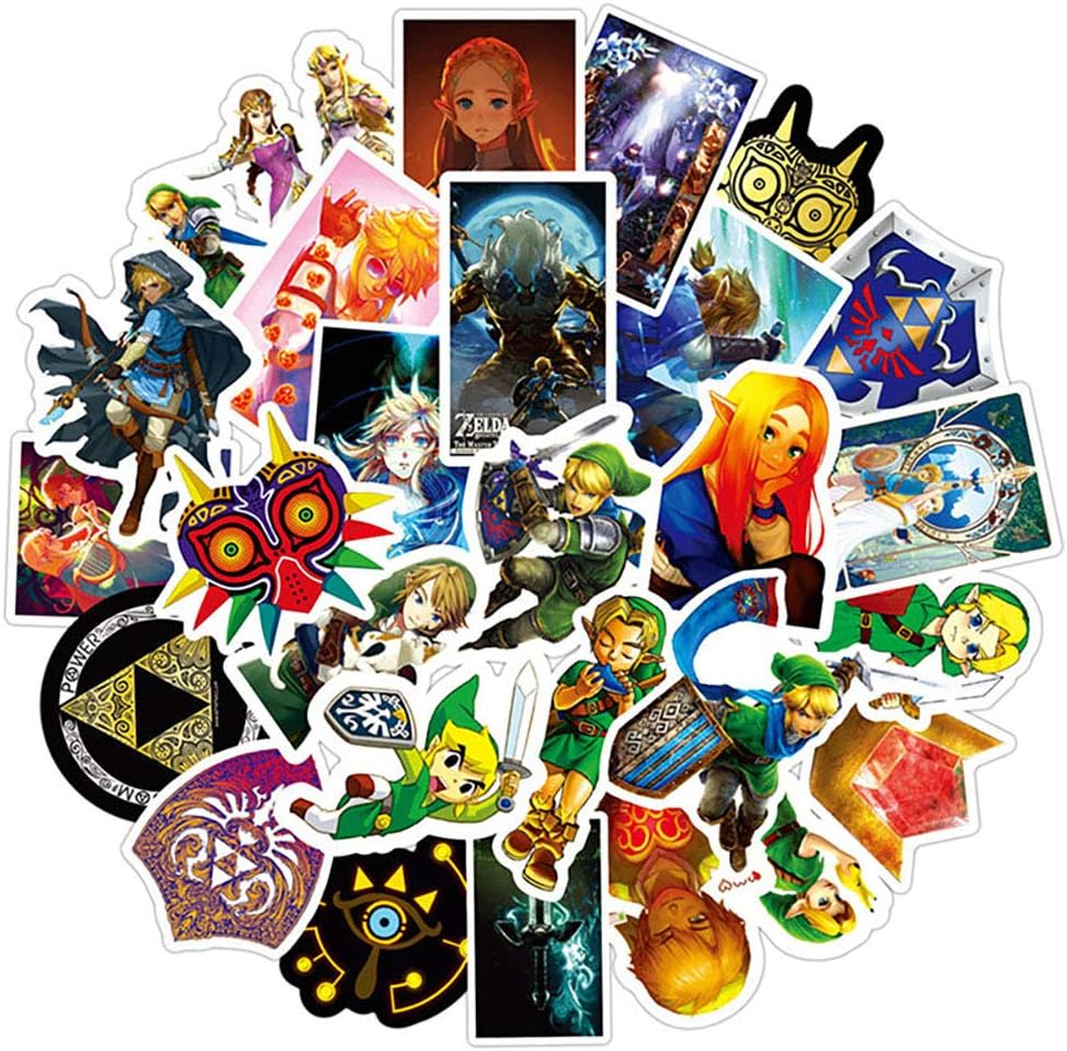 50PCS The Legend of Zelda Ocarina of Time Stickers for Laptop Water