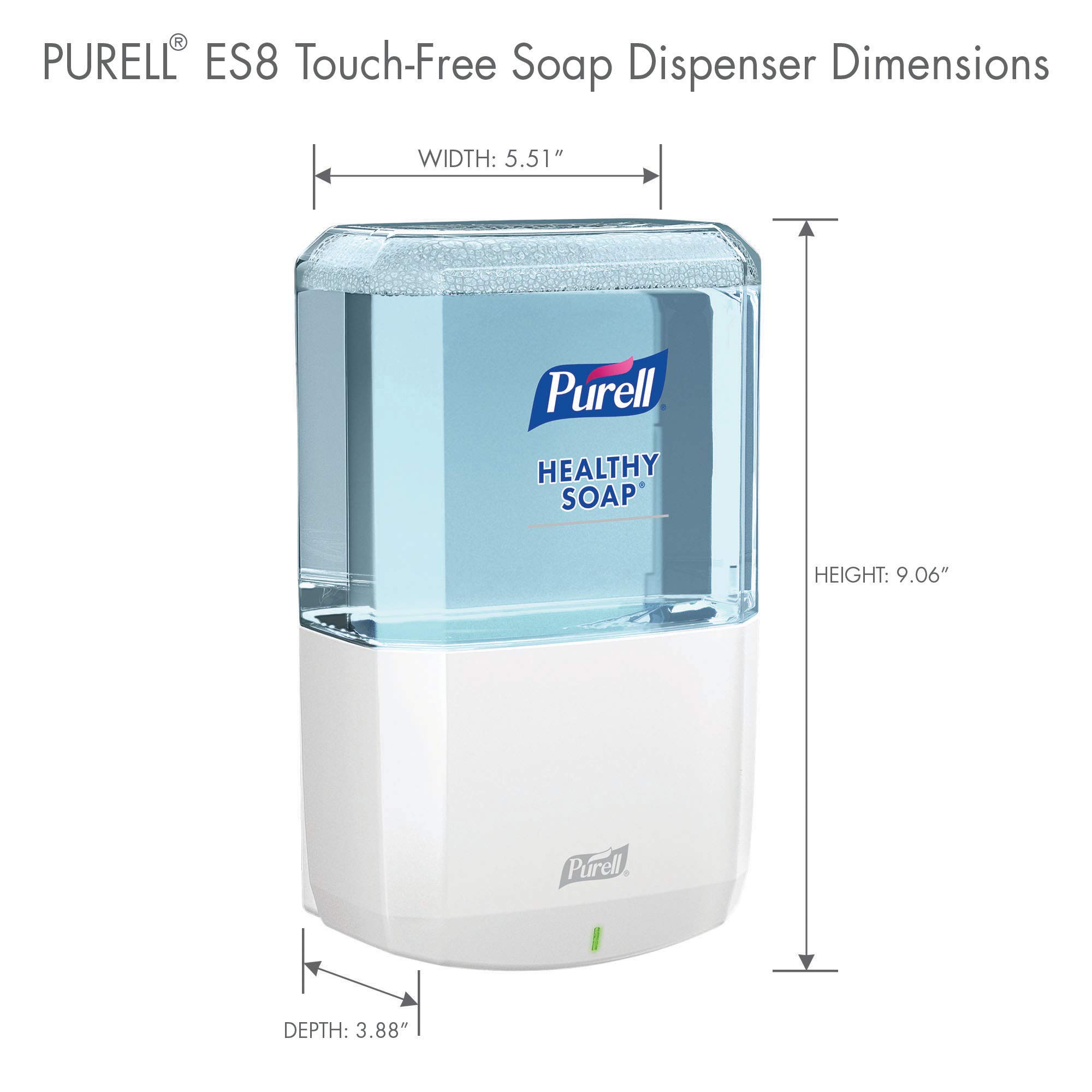 PURELL ES8 Automatic Hand Soap Dispenser, White, for 1200 mL PURELL ES8 Soap Refills (Pack of 1) - 7730-01 - Manufactured by GOJO, Inc.