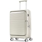 Samsonite Paralux Carry-On Luggage - Innovative Design - Quick Access Front Pocket - Dual Suspension Wheel Technology - TSA Lock - Expandable - Includes Removable Packing Cubes - Stone Grey