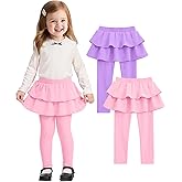 Witwot 2 Pack Toddler Girl Tutu Leggings Baby Girls Cotton Pants with Ruffle Skirt Size 18M-5T