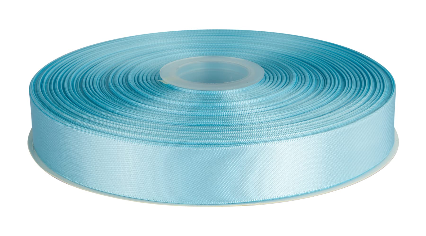 Double Faced Satin Ribbon, 25mm X 91M, Solid Polyester Ribbon for Gift Wrapping, Crafts, Wedding Party Ceremony Decoration, Floral Arrangement, Sewing (Lt. Blue)
