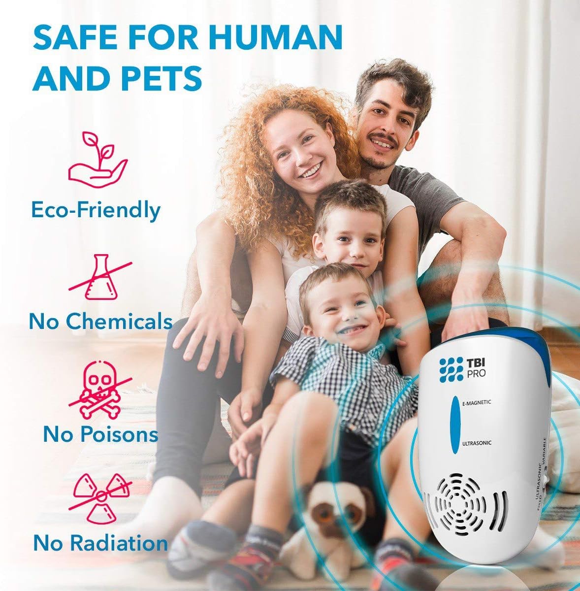 TBI Pro Ultrasonic Pest Repeller Wall Plug-in - Electromagnetic & Ionic Indoor Repellent Anti Mouse, Rats, Roach, Ants, Mosquito, Cockroach Control - Safe Quiet Electronic Device -4000 Sq.ft (2-Pack) : Garden & Outdoor