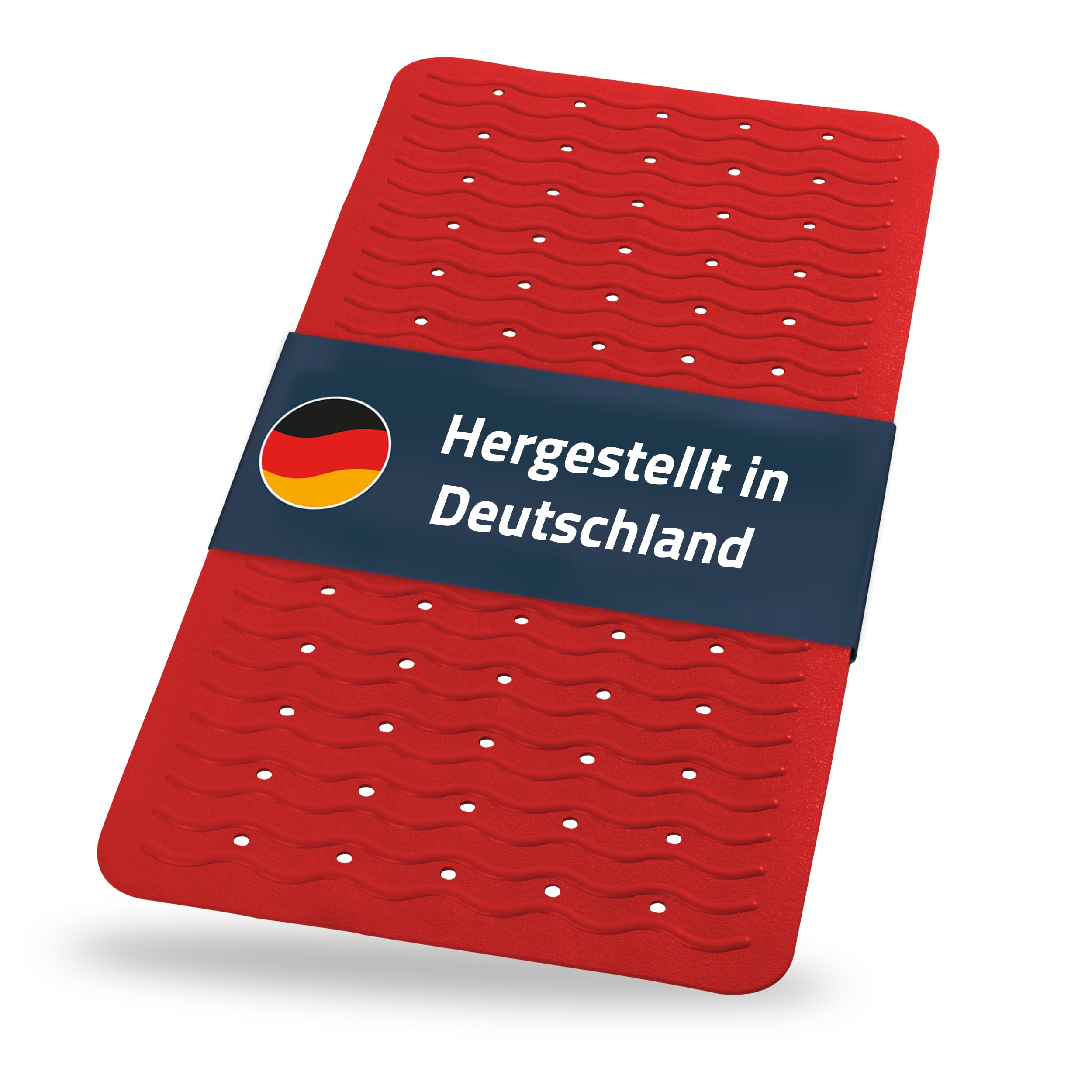 Ridder Anti Slip Bath mat, 100% Synthetic Rubber, red, 38 x 72 cm